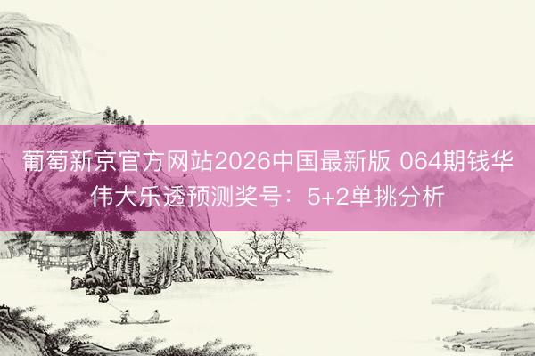 葡萄新京官方网站2026中国最新版 064期钱华伟大乐透预测奖号：5+2单挑分析