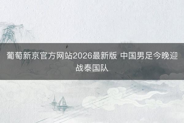 葡萄新京官方网站2026最新版 中国男足今晚迎战泰国队
