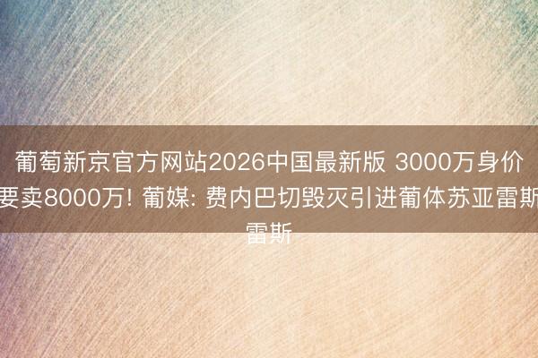 葡萄新京官方网站2026中国最新版 3000万身价要卖8000万! 葡媒: 费内巴切毁灭引进葡体苏亚雷斯