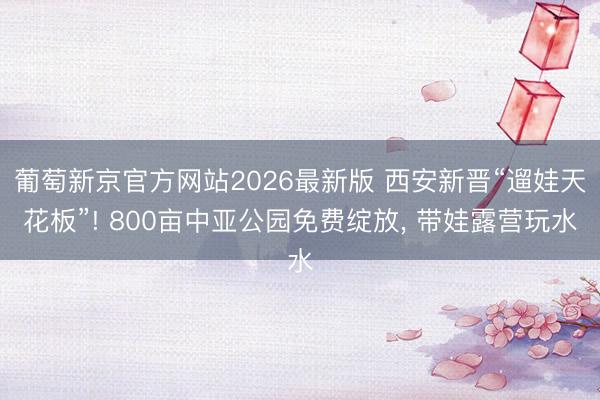 葡萄新京官方网站2026最新版 西安新晋“遛娃天花板”! 800亩中亚公园免费绽放， 带娃露营玩水