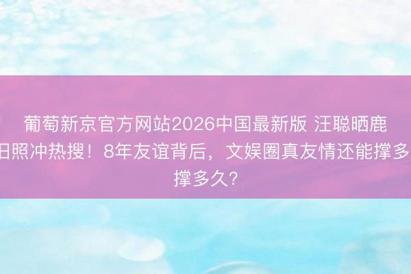 葡萄新京官方网站2026中国最新版 汪聪晒鹿晗旧照冲热搜!8年友谊背后,文娱圈真友情还能撑多久?