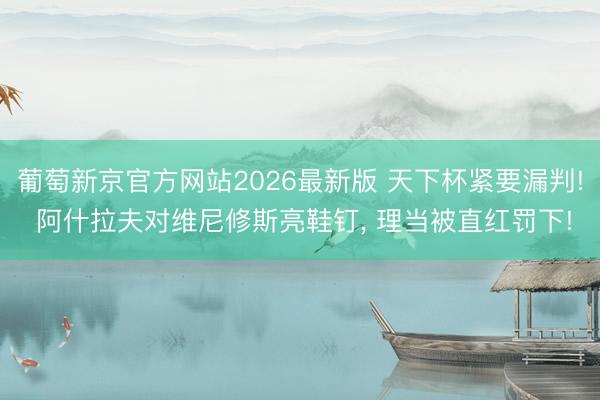 葡萄新京官方网站2026最新版 天下杯紧要漏判! 阿什拉夫对维尼修斯亮鞋钉， 理当被直红罚下!