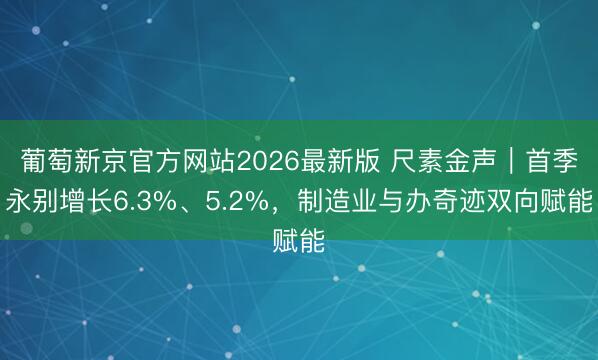 葡萄新京官方网站2026最新版 尺素金声｜首季永别增长6.3%、5.2%，制造业与办奇迹双向赋能