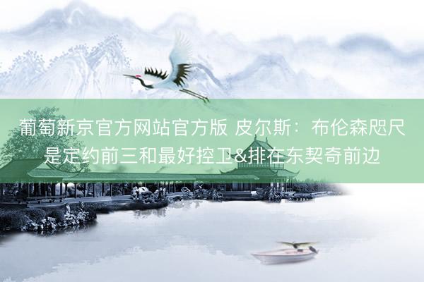 葡萄新京官方网站官方版 皮尔斯：布伦森咫尺是定约前三和最好控卫&排在东契奇前边